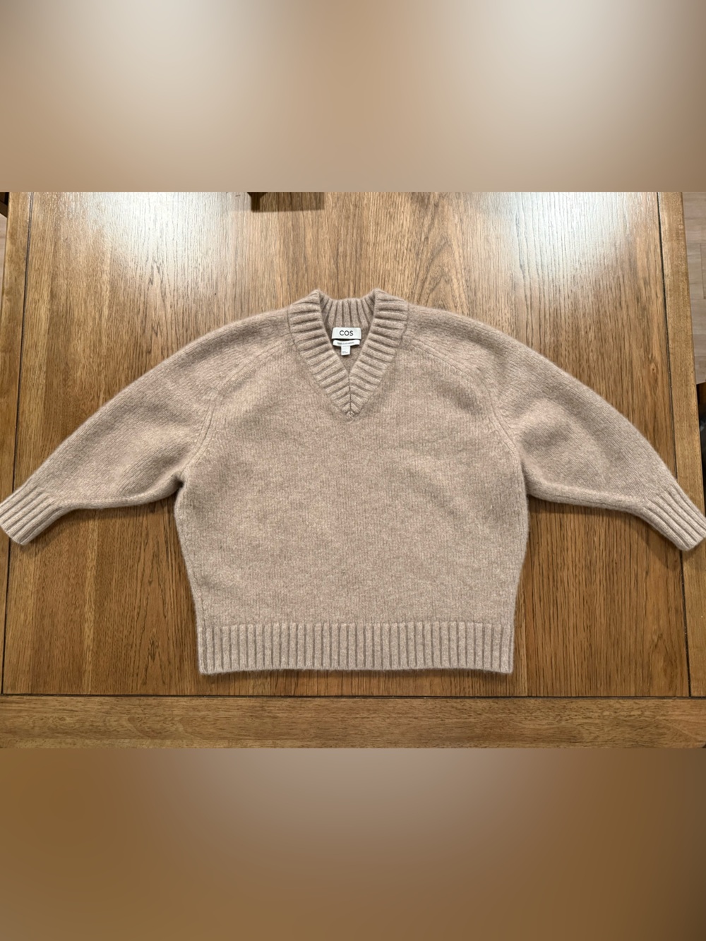 COS Pure Cashmere Oversized Jumper Sweater Women's Size M Beige